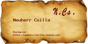 Neuherr Csilla névjegykártya